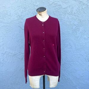 Jcrew Maroon Cashmere Cardigan Sweater Upcycled